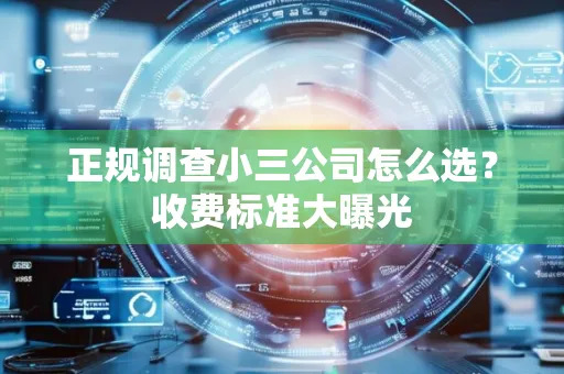 正规调查小三公司怎么选？收费标准大曝光